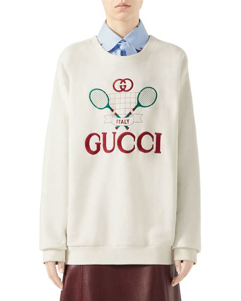 gucci tennis sweatshirt men's|gucci oversized sweatshirt.